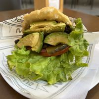 Arepa with black beans, avocado & lettuce   at Vene Canarias in Tenerife