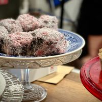 Lamingtons (Australian sponge cakes coated in chocolate and coconut) at Maximum Zen in Clarks Summit