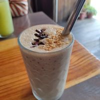 Peanut shake at Aguacate Veggie Bar in San Cristobal De Las Casas