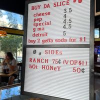 Slices menu  at TNT Pizza in San Diego