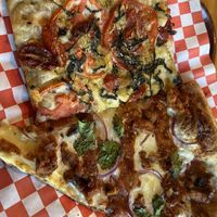 Vegan Grandma Style & Vegan New York Style Slices  at TNT Pizza in San Diego