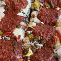 Vegan Detroit Style House Special Pizza  at TNT Pizza in San Diego
