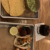 Small guac, then a falafel taco made vegan and two cauliflower tacos  at Bartaco in Boston