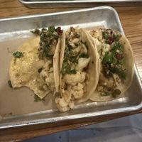 Cauliflower pistachio tacos  at Bartaco in Boston
