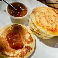 Vegan pancakes at The Green Bean Cascade in Yerevan