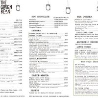 Menu drinks  at The Green Bean Cascade in Yerevan