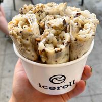 Coconut milk base, dark chocolate, peanut butter  at IceRoll in Athens