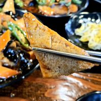 home-style tofu stir-fry - close-up of tofu at Haeolbin Deopbap - 하얼빈덮밥 in Seoul