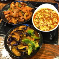 We ordered the pork dish, mapo tofu and the eggplant dish. The eggplant dish was the highlight   at Haeolbin Deopbap - 하얼빈덮밥 in Seoul