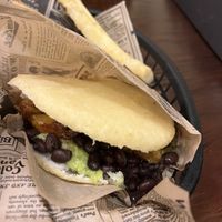 Arepa vegana con yuca frita  at Arepas And Go in Madrid