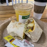 Veggie breakfast burrito w/vegan cheese and vegan chorizo   at DFW - Artisan Market - TD in Dallas
