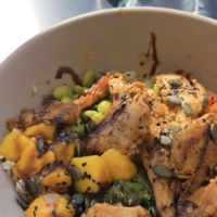 Bowl de arroz y heura at Galp in Medina Del Campo