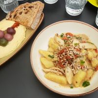 Gnochhi and hummus platter at Café Bellaria in Vienna