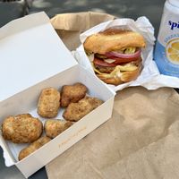 Nuggets and Ziggy burger   at HipCityVeg - Union Square in New York City