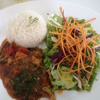 The main dish of the menu del dia at Nandala in Cuenca