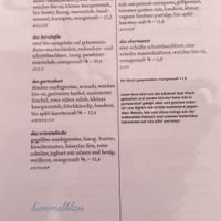Menu  at Himmelblau in Vienna