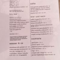 Menu  at Himmelblau in Vienna