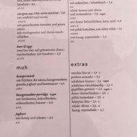 Menu  at Himmelblau in Vienna