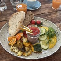 Vegan breakfast platterr  at Himmelblau in Vienna
