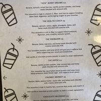 smoothie menu  at ROOTED in Walnut Creek