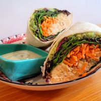 Smashed Chickpea wrap at ROOTED in Walnut Creek