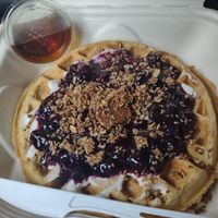 Blueberry cheesecake waffle at ROOTED in Walnut Creek