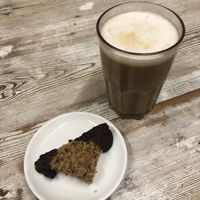 Vegan Nussecke and Latte with Oat milk   at Wandel.Handel in Stuttgart