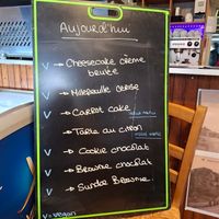 All with a V are vegan. Desserts vary from week to week. at Bistro LaForge in Saint-pardoux