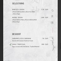 Vegan menu  at Barten  in El Gouna