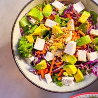 Vegan tofu bowl at Niu in Beirut