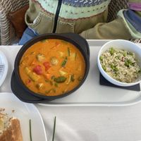 Thai vegan curry   at Sail at Castle in Paphos