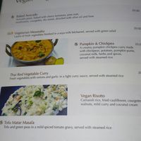Vegan section of menu at Sail at Castle in Paphos