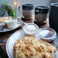 Scones with jam and cream at Tea by the Lock in York