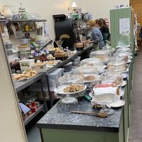 Snap shot of all the cakes on displayy  at Tea by the Lock in York