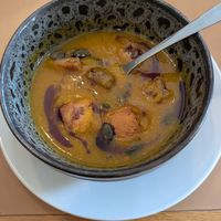 Pumpkin soup at Zuckergoscherl in Vienna