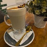 Matcha latte at Hustle n' Flow in 