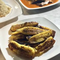 Sweet banana in coconut sauce at Mama HUU in Zanzibar