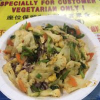 tofu and vegetable w red curry at Lada Vegetarian Food - Veg Stall in Chiang Mai