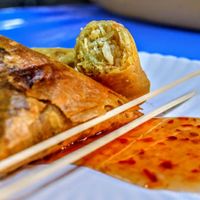 Samosa and Spring Roll at Lada Vegetarian Food - Veg Stall in Chiang Mai