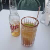 Michelada with VEGAN Worchester Sauce 🥳 at Santos Mexican Grill & Bar - Neubau in Vienna