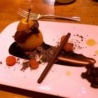 4th course: Clocolate Mousse.
The wine-poached champagne pear and pickled pear pearls were the perfect foil to the super rich chocolate mousse.

(Part of the amazing 'chef's table' 4-course meal which actually included 7 plates and tastes.) at Natural Selection in Portland