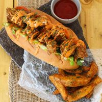 Non shrimp sandwich at El Veggie SV Escalón in San Salvador