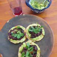 Vegan Tostadas De Jamaica at Pancho Maiz  in Merida