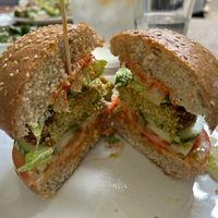 Falafel burger   at Selland's Market Cafe in Sacramento