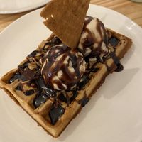 Peanut butter ice cream waffle   at ditto in Cape Town