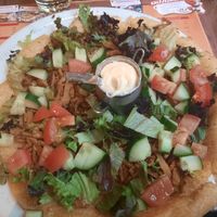 De veggie shoarmapannenkoek is te veganiseren. at Pannenkoe in Gouda