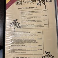 vegan section of the menu, most dishes ob there could be veganized  at Scheger in Augsburg