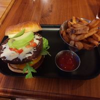 Vegan burger at Steamship Grill & Bar in Victoria