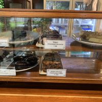 Vegan cake selection   at Dreamer's Cafe in Auroville