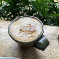 Cashew milk masala chai. Not good   at Dreamer's Cafe in Auroville